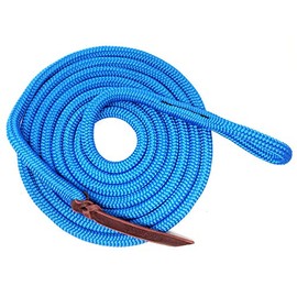 Knotty Girlz 9/16 Double Braid Polyester Yacht Horse Lead Rope Natural Horsemanship with Option of Loop or Snap 12ft. or 14ft. Lengths (Blue, 12 ft. No Snap)