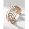 Leather Bracelet for Men Women Silver Star Multilayer Wrap Bracelet