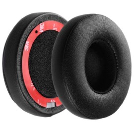 Ear Pads for Beats Headphones, Replacement Memory Foam Leather-Covered Ear Cushions Compatible for Solo 2 & 3 Wireless On-Ear Headphones (Black)