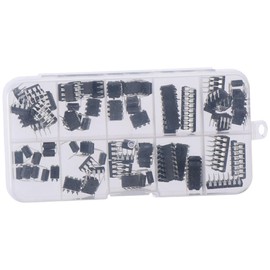 AllGIFT 85Pcs 10 Types Integrated Circuit chip Assortment Kit,LM Series, Pwm - LM324 LM358 LM386 LM393 UA741 NE5532 NE555