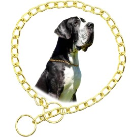Unbranded Gold Chain Choke Collar Large Dog 24" (Neck Max 20inch) D3.5mm Training Slip