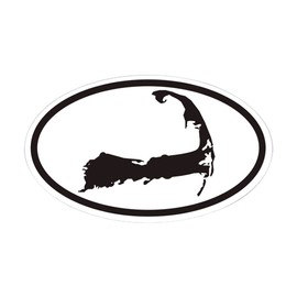 CafePress Cape Cod Euro Oval Sticker with Map Oval Bumper Sticker, Euro Oval Car Decal