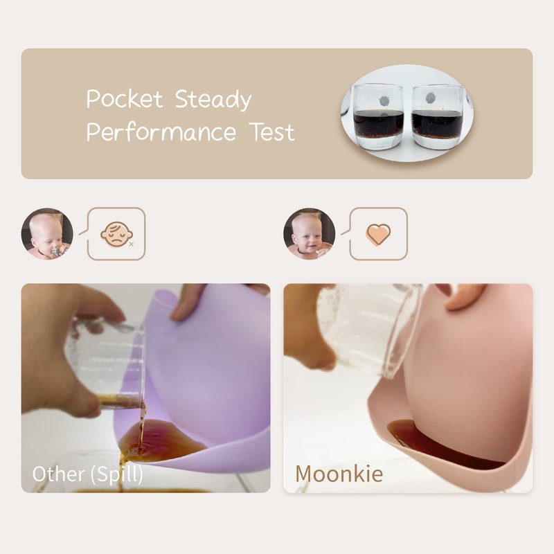 Moonkie Silicone Baby Bibs Set of 2, BPA Free Waterproof
