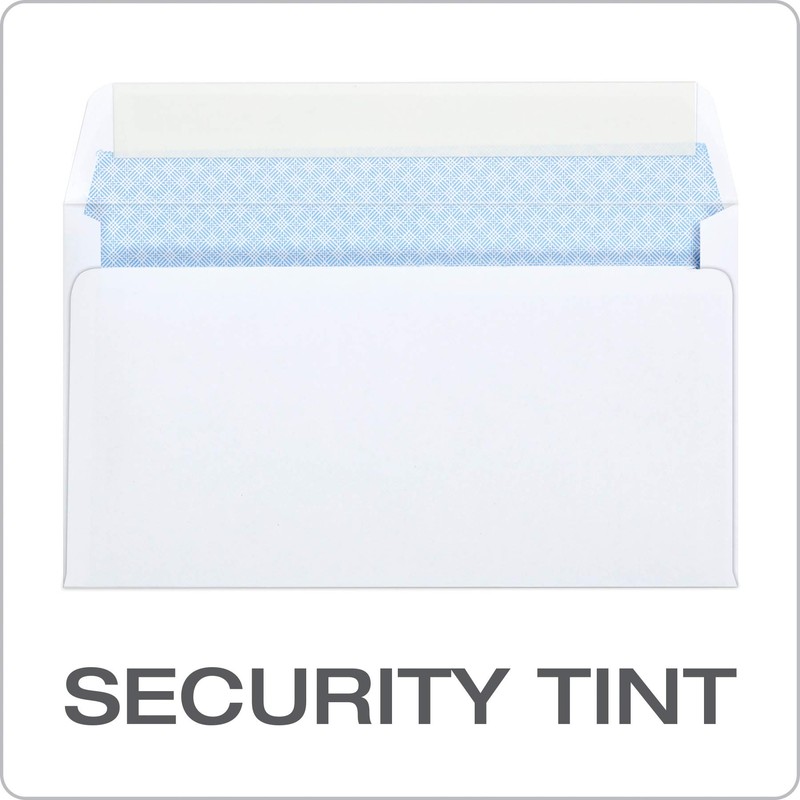 Quality Park #6 3/4 Self-Seal Security Envelopes, Security Tint and