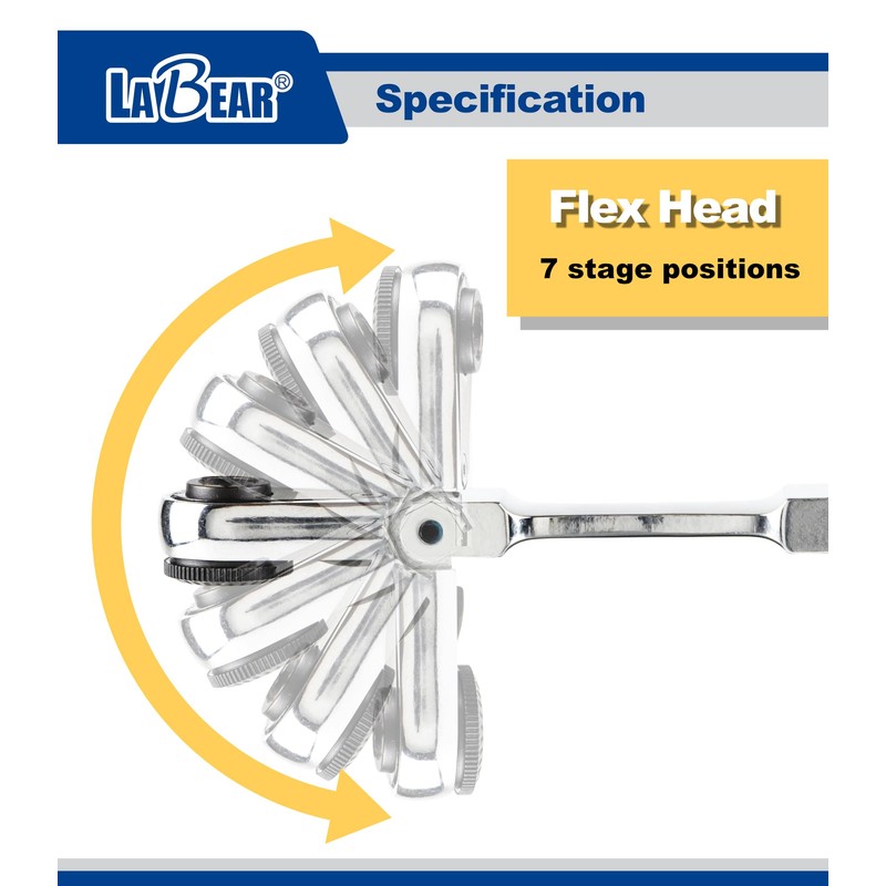 LABEAR - Flexible Dual Ratchet with 1/4" Square Drive &