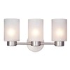 Westinghouse 6227900 Sylvestre Three-Light Interior Wall Fixture, Brushed Nickel Finish