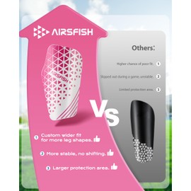 AIRSFISH Soccer Shin Guards for Kids Youth Adults,Shin Pads and Sleeves with Optimized Insert Pocket EVA Cushion,Reduce Shocks and Injuries for Boys Girls Men for Football Games (Pink, M)