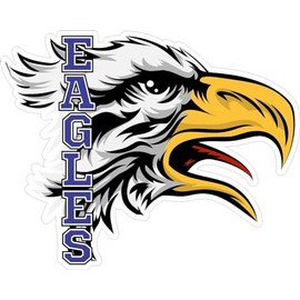 StickerTalk Blue Eagle Head Mascot, 5 inches by 4 inches