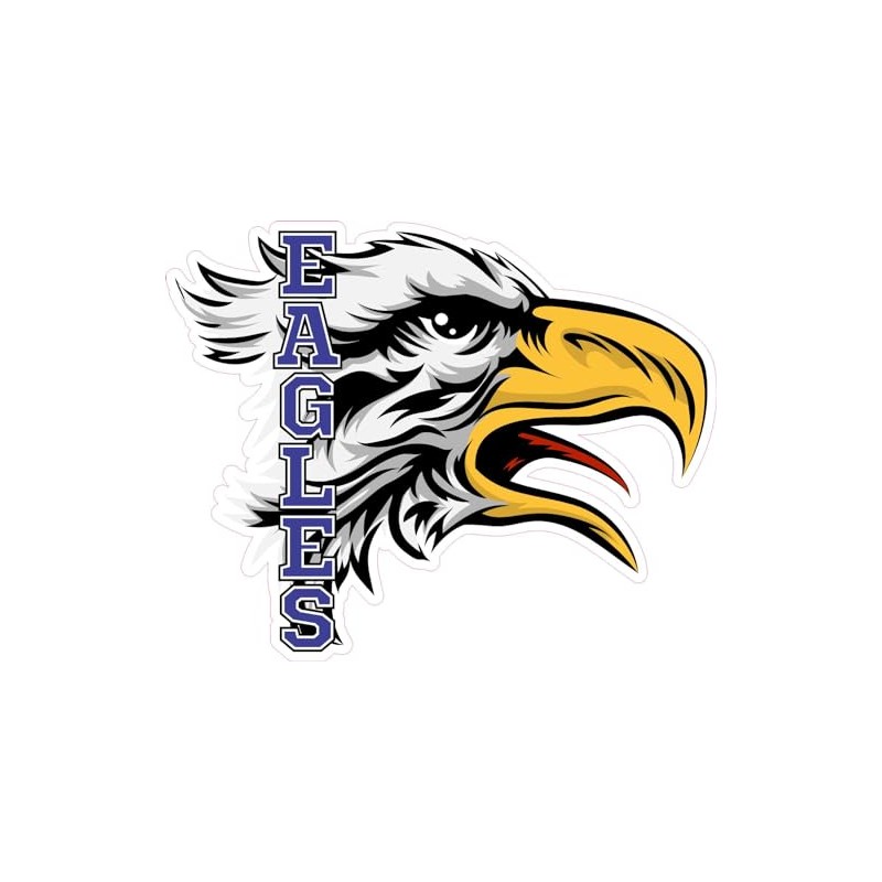 StickerTalk Blue Eagle Head Mascot, 5 inches by 4 inches
