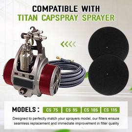 0524526A Paint Sprayer Air Filter for Titan CapSpray Turbine 75 95 105 115, HVLP Paint Sprayer Replacement Pre Filters (2Pcs)