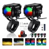 2 Faros Luces Led Auxiliares 4 Modos Lupa Para Moto