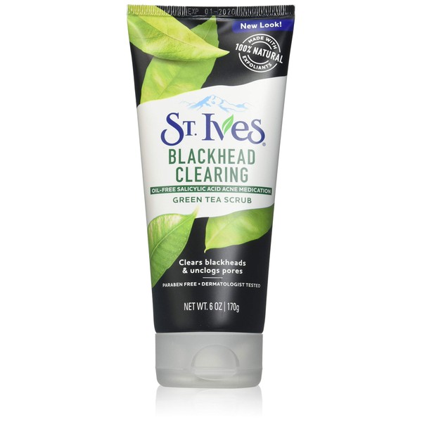St. Ives Blackhead Clearing Face Scrub Green Tea 6 oz(Pack of 3)