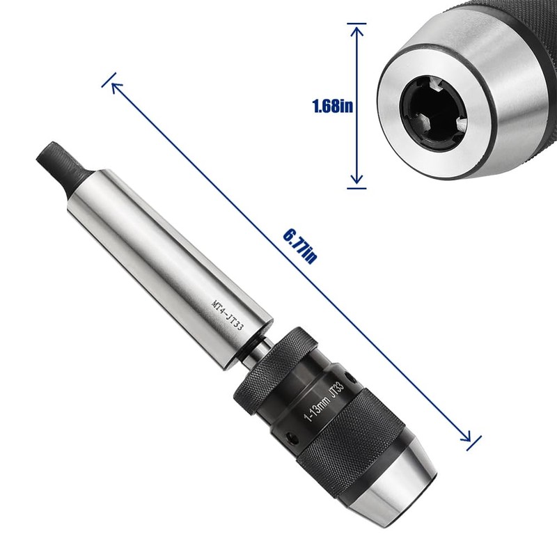 ATNVIDSG Keyless Drill Chuck MT4 Morse Taper Mount,Lathe Milling and
