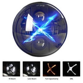 OFFROAD GAMERS X-Style 7 Inch LED Headlights with Hi/Lo Beam, DRL and Amber Turn Signal 2PCS Bright Round Projector Headlights Compatible with Wrangler JK TJ LJ 1997-2018, DOT Approved