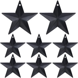 GORGECRAFT 30PCS 2.4" Black Metal Star Decor Barn Star with Hole Iron Vintage Wall Arts Hanging Wall Decors for Crafts House Christmas Independence Day Indoor Outdoor DIY Handmade Accent
