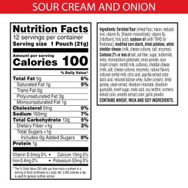 Cheez-It Snap'd Cheese Cracker Chips, Thin Crisps, Lunch Snacks, Cheddar Sour Cream Onion, 9oz Box (12 Packs)