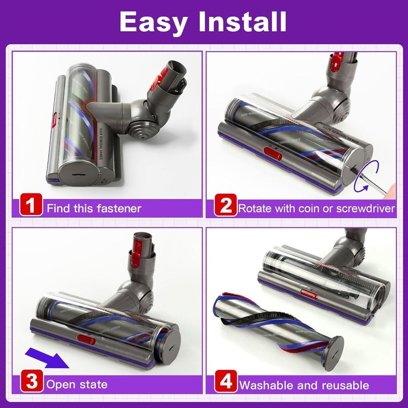 Replacement Brush Head with High Torque for Dyson V11 V15