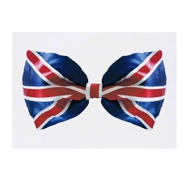'Union Jack Bow Tie' Temporary Tattoo - Water Resistant, Skin-Safe, Non-Toxic Transfer (TO00076067)