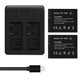 AKASO V50 Elite 2 x 1050mAh Rechargeable Action Camera Battery with USB Dual Charger