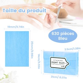 Salviette struccanti Unghie 630 pezzi di cotone per rimuovere il trucco per smalto semi-permanente, unghie gel non soffice, ideali per manicure e pedicure, blu