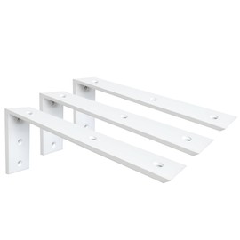 WINKER Countertop Support Bracket 3 Pack Heavy Duty 3/8" Thick Hidden L Shelf Bracket 16" x 6" x 2.5" Metal Corbels for Quartz/Granite/Wood/Concrete/Laminate Countertops, White
