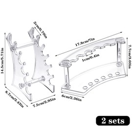 Teling 4 soportes de acrílico para bolígrafos, organizador de brochas de uñas, soporte para brochas de maquillaje, bolígrafos, cepillo de arte, soporte de 6 capas, 2 diseños