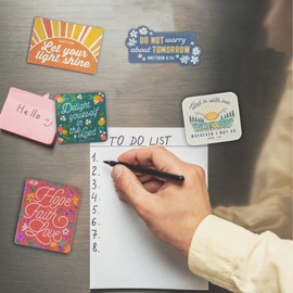 Christian Art Gifts Inspirational Refrigerator Scripture Magnet for Women & Girls with Bible Verse: Hope, Faith, Love - 1 Corinthians 13 Floral Themed Magnet, Home & Kitchen Decorations Size 3" x 2.5"