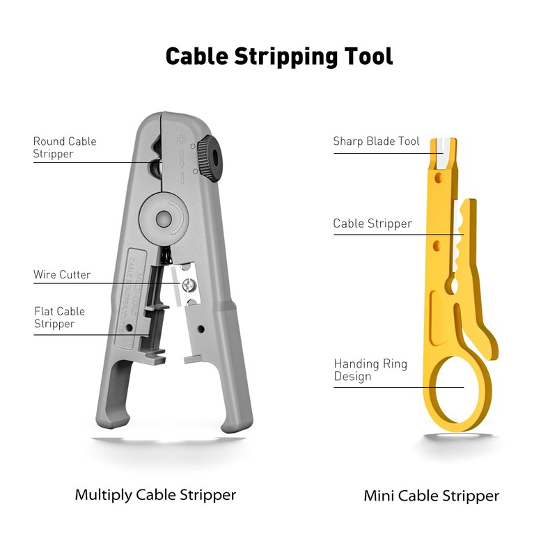 Cat7 RJ45 Crimping Tool, Cat 7 Cat6 Cat5 Pass Through