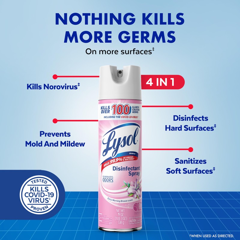 Lysol Disinfectant Spray, Sanitizing And Antibacterial Spray, For Disinfecting And