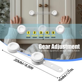 Nearockle 10 Pack Cabinet Locks Baby Proofing – 2025 Upgraded Child Proof Safety Locks Adjustable Length for Cabinets, Drawers, Fridge, Toilet Seat, No-Tool Installation (Clear)