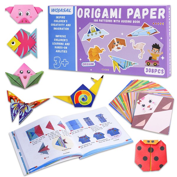 308 Sheets Origami Paper Kit for Kids Ages 5-8 8-12