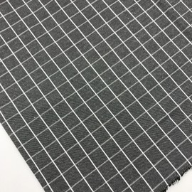 Primitive Gray Checkered Plaid Fabric 4oz for DIY Craft Décor Cotton Blend Width 57 Inch (1 Yard pre Cut)