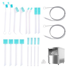 18pcs Ice Maker Cleaning Brush Set, Ice Machine Cleaning Brushes for Tight Spaces includes 16 Crevice Cleaning Brushes and 2 Drain Pipe Brushes Detail Tiny Cleaners Brush Tools for Household Use