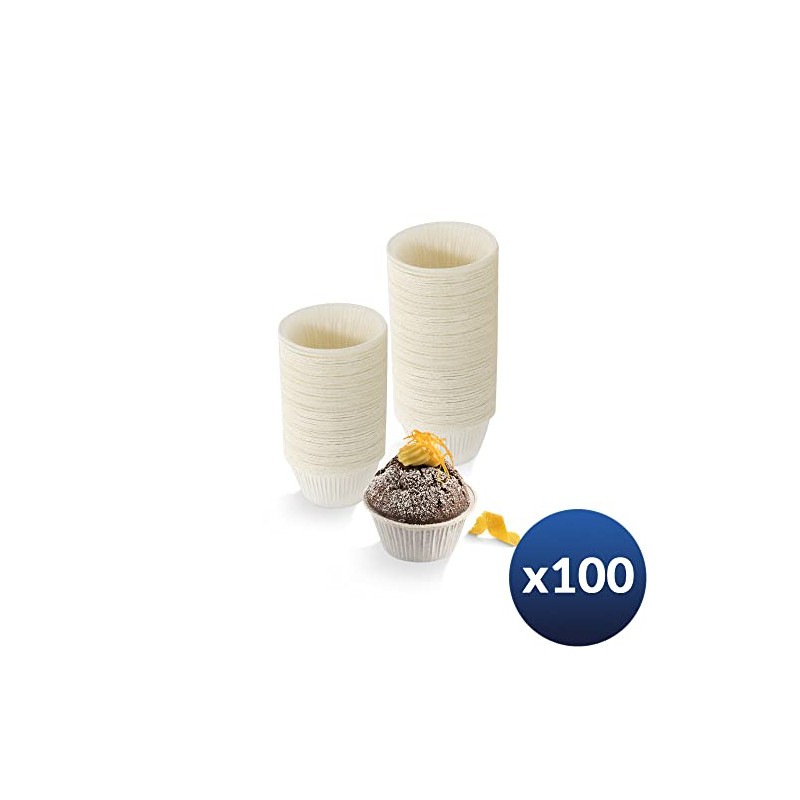 Cuki 1 Pack of 100 Disposable Paper Containers with Non-Stick