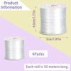 4 Rolls 1mm Elastic String for Bracelets White 656Ft Stretchy