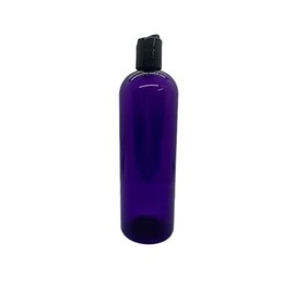Caribbean Coastal Delights Purple Cosmo Plastic Bottle -16 oz - Empty Bottle Refillable Containers - Essential Oils - Hair - Cleaning Products - Aromatherapy | Black Disc Caps (2 pack)
