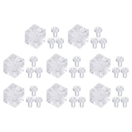 sourcing map 12 Set Cube Corner Code Bracket, 6-Hole Angle Connector Cube Joint Brace Acrylic Transparent w/Screws for Reinforcement Connecting Furniture(10MM)