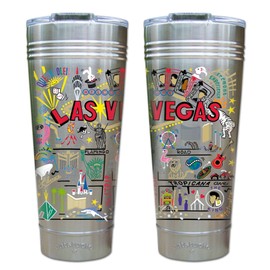 Catstudio Las Vegas Thermal Tumbler | Triple Wall Insulation With Non Slip Bottom | Great Travel Cup for Water, Coffee, Tea, or Smoothies