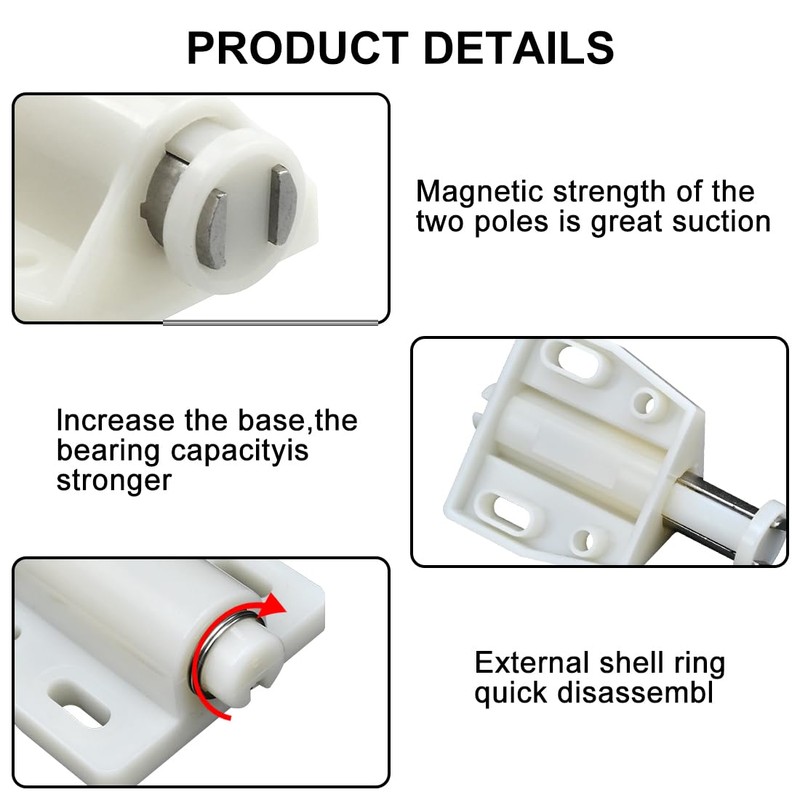 LICQIC 2 PCS Push Release Door Catch, Magnetic Door Catch