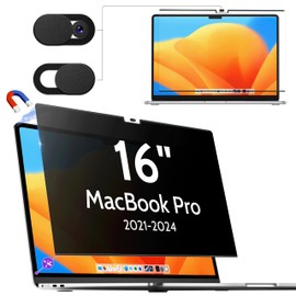 Magnetic Privacy Filter for MacBook Pro 16 Inch (2021-2024, M4, M3, M2, M1 Pro/Max), Removable Anti-Spy Screen Protector/Blue-Light Privacy Screen Film for Mac Pro 16.2"