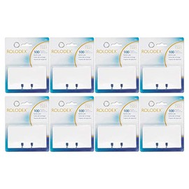 Rolodex - 8 Pack - Plain Unruled Refill Card 2 1/4 X 4 White 100 Cards/Pack "Product Category: Paper & Printable Media/Cards & Card Stock"