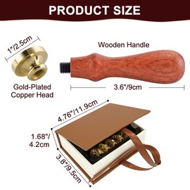 Mogokoyo 6 Piece Sealing Stamp Set Wax Stamp Kit Sealing Wax Stamp Kit with 6 Removable Brass Heads & 1 Wooden Handle for Gift Envelopes Invitations (Blessing Saying)