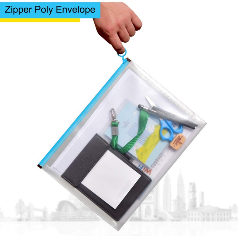 YOAVIP 9x12 A4 Clear Zip Plastic Wallet Envelopes File Document