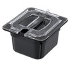 CFS Plastic Food Pan 1/6 Size 4 Inches Deep Black