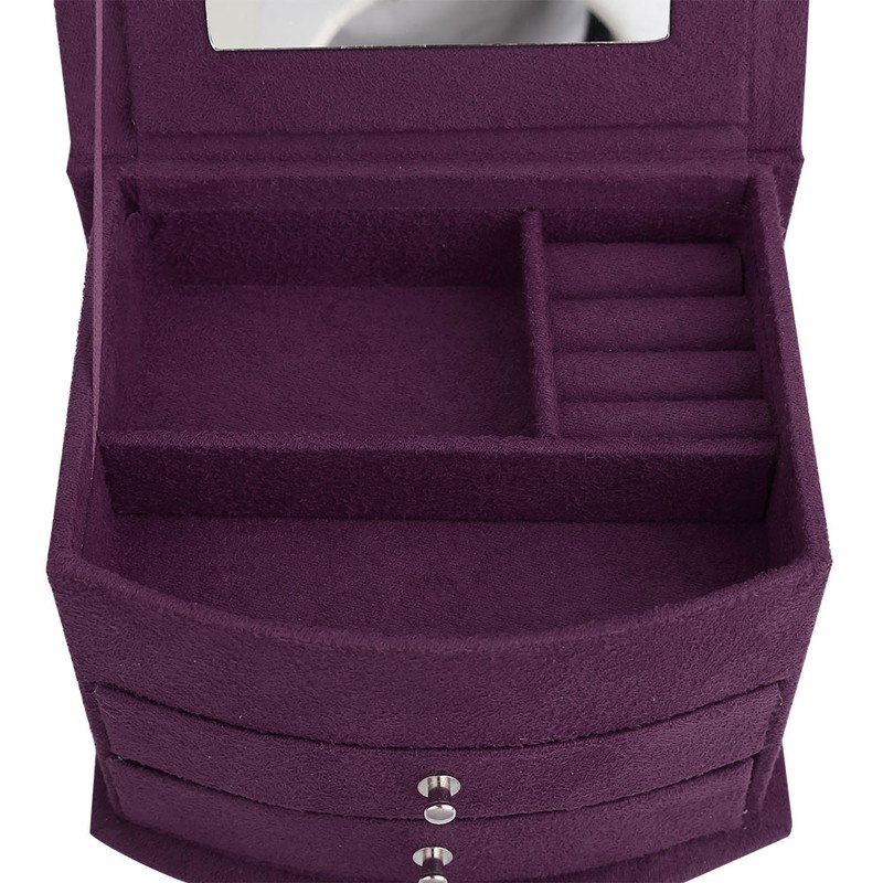 3 Layers Portable Jewelry Earrings Rings Bracelet Necklace Box Organizer