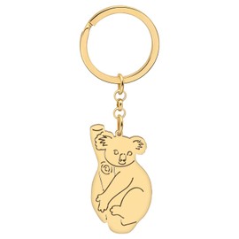 DALANE Stainless Steel Koala Bear Keyring Bag Key Ring Cute Animals Jewellery for Women Girls Gifts Decor, 18k Gold-Plated B