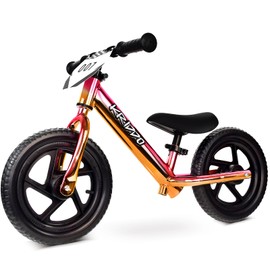 KRIDDO Toddler Balance Bike 2 Year Old, Age 24 Months to 5 Years Old, 12 Inch Push Bicycle with Customize Plate (3 Sets of Stickers Included), Steady Balancing, Gift Bike for 2-3 Boys Girls, Xred