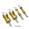 4Pcs Wood Plug Hole Cutter Bit Set Kit Dowel Plug