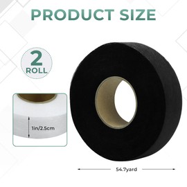 Neworkg 2 Roll Hem Tape, Iron on Hemming Tape for Pants, 1 Inch x 109 Yard Fabric Tape for Clothes, Light Weight Adhesive Web for Curtains, Black & White