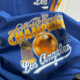 Baseball 2024 World Champions T-Shirt | Los Angeles LA New York NY Series Finals Merch | Premium Tee Shirt for Men & Women (US, Alpha, X-Large, Regular, Regular, LA Royal)